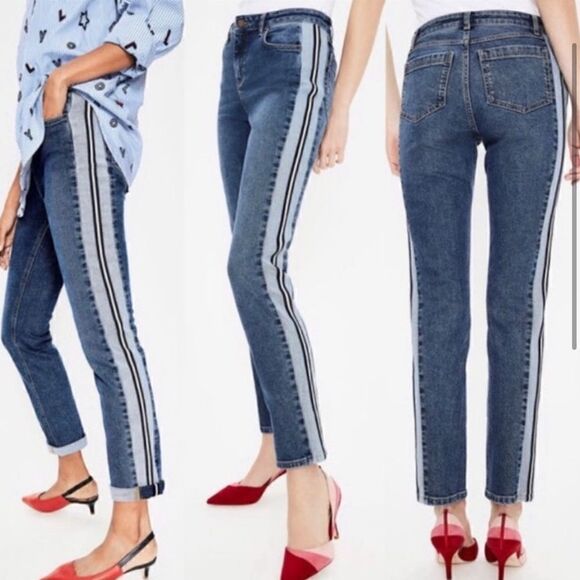 Boden The Cavendish Girlfriend Side Stripe Jean 8 Long - Picture 1 of 10